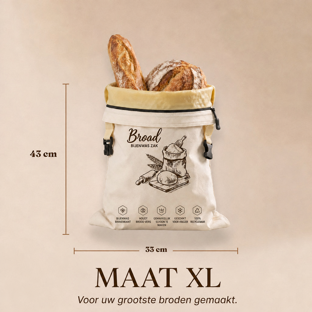 Broodzak van bijenwas – houdt brood tot 5 dagen vers
