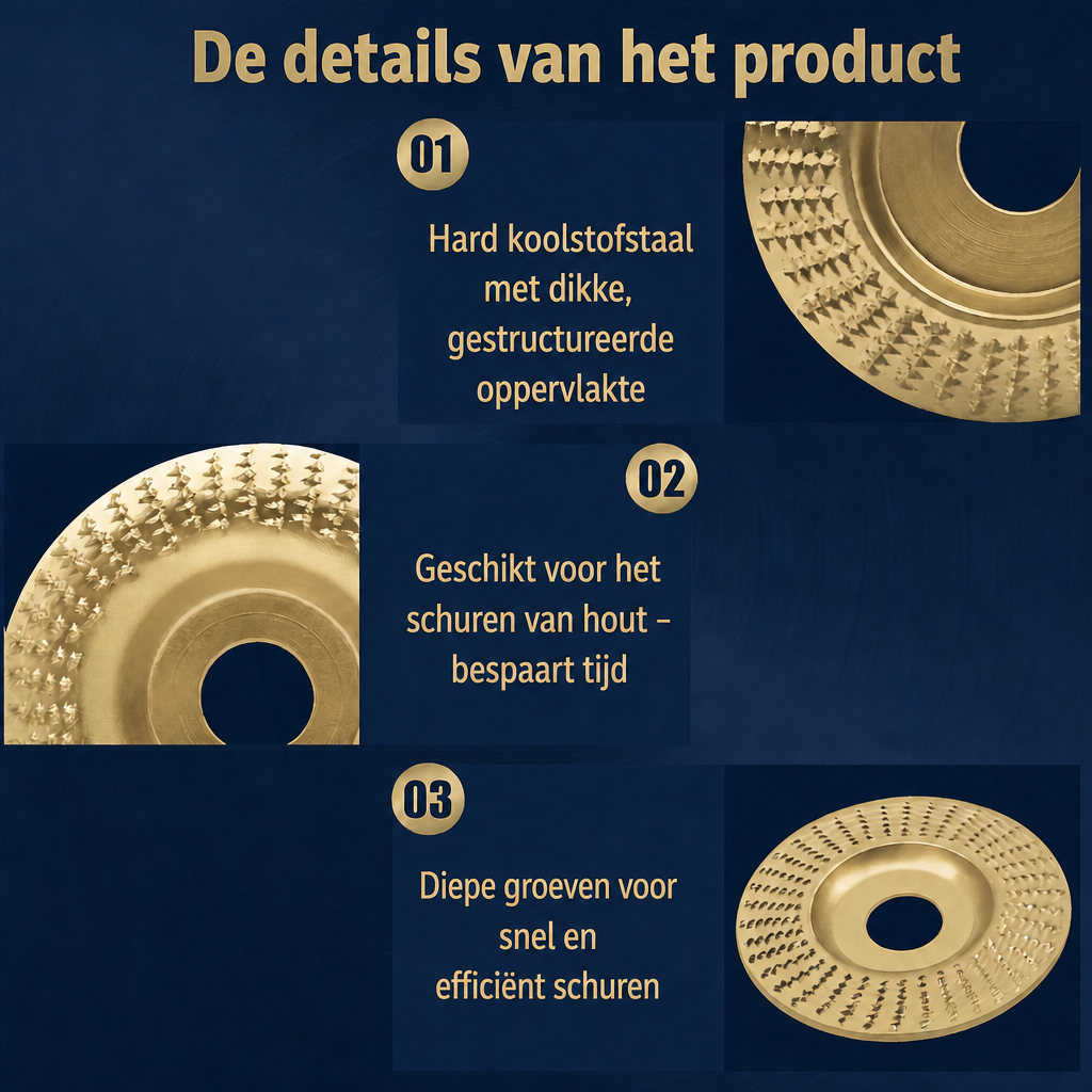 CarveEdge™ – 3-delige set slijpschijven voor haakse slijper