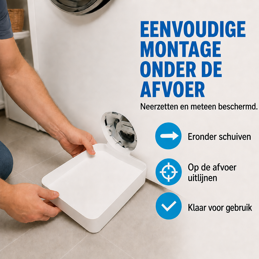 Druppelbak voor de wasmachine – vangt water van de afvoer op