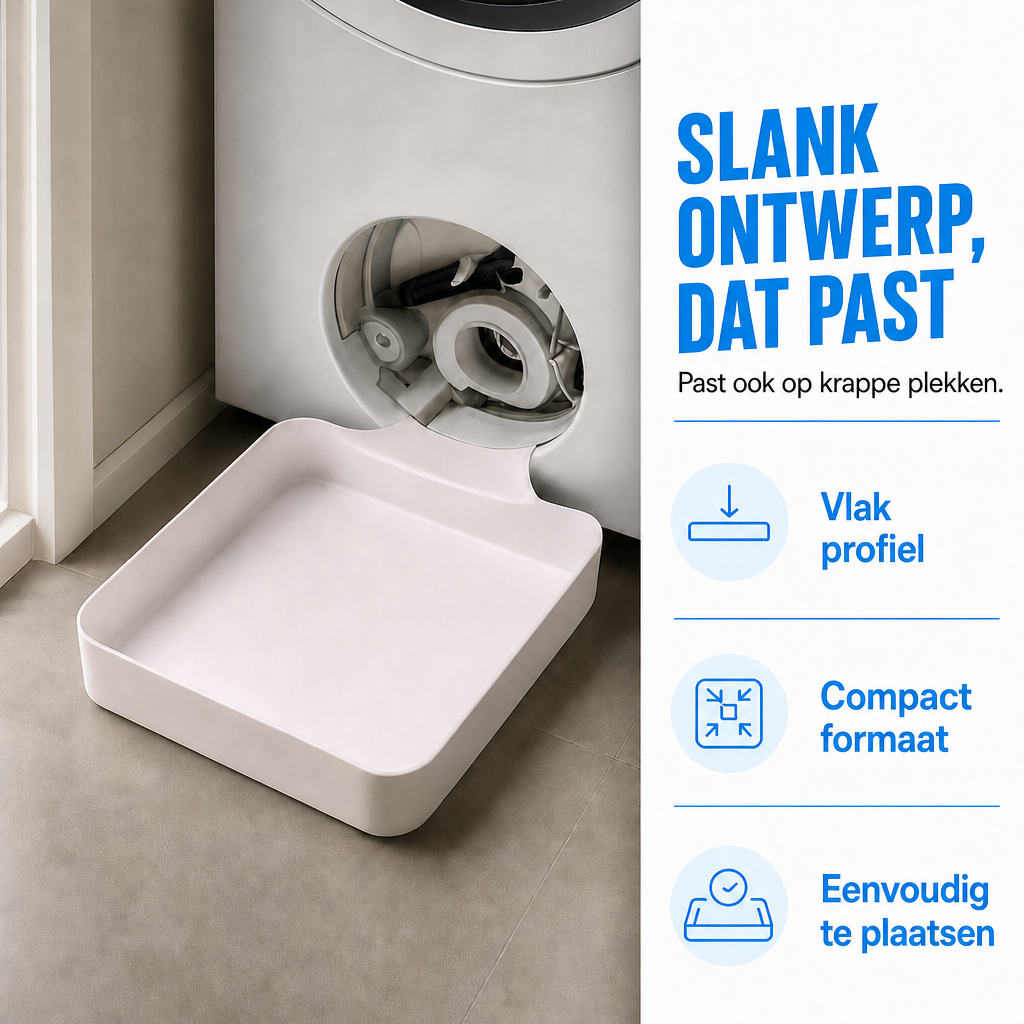 Druppelbak voor de wasmachine – vangt water van de afvoer op