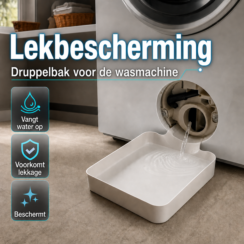 Druppelbak voor de wasmachine – vangt water van de afvoer op