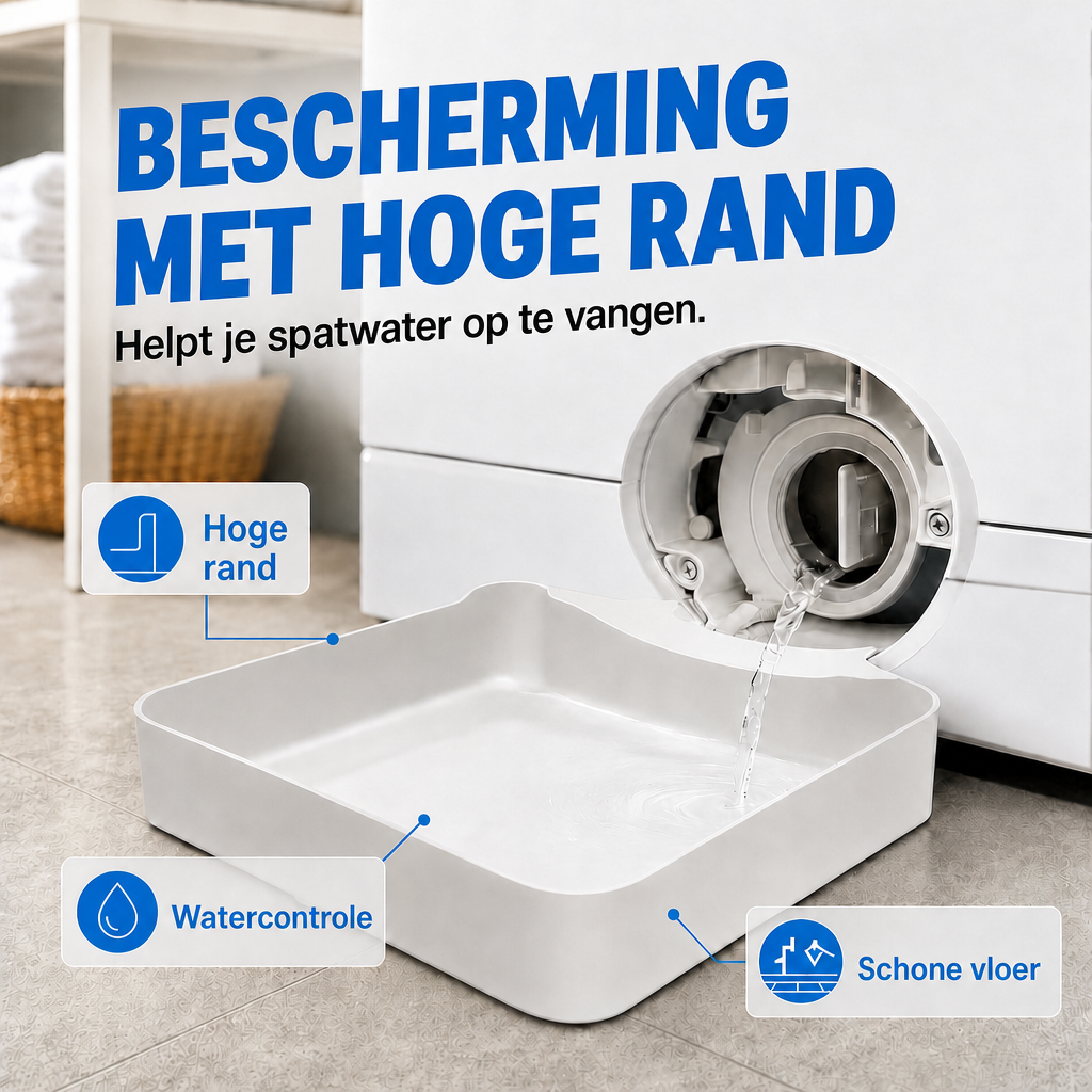 Druppelbak voor de wasmachine – vangt water van de afvoer op