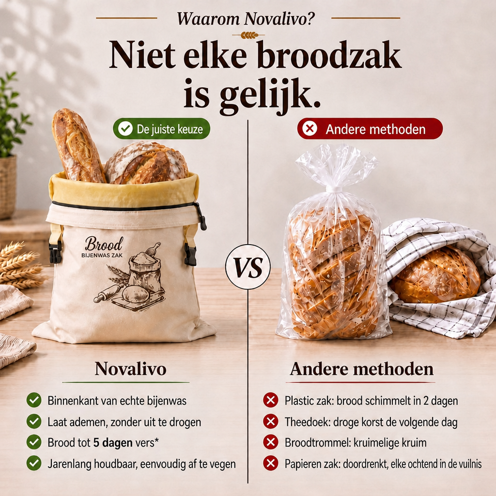 Broodzak van bijenwas – houdt brood tot 5 dagen vers