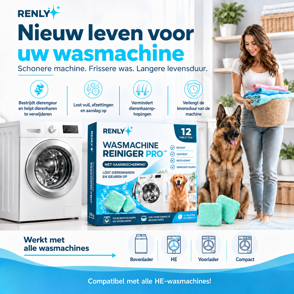Renly Wasmachine-Reiniger – Pro 12 of Ultra 24 Tabletten