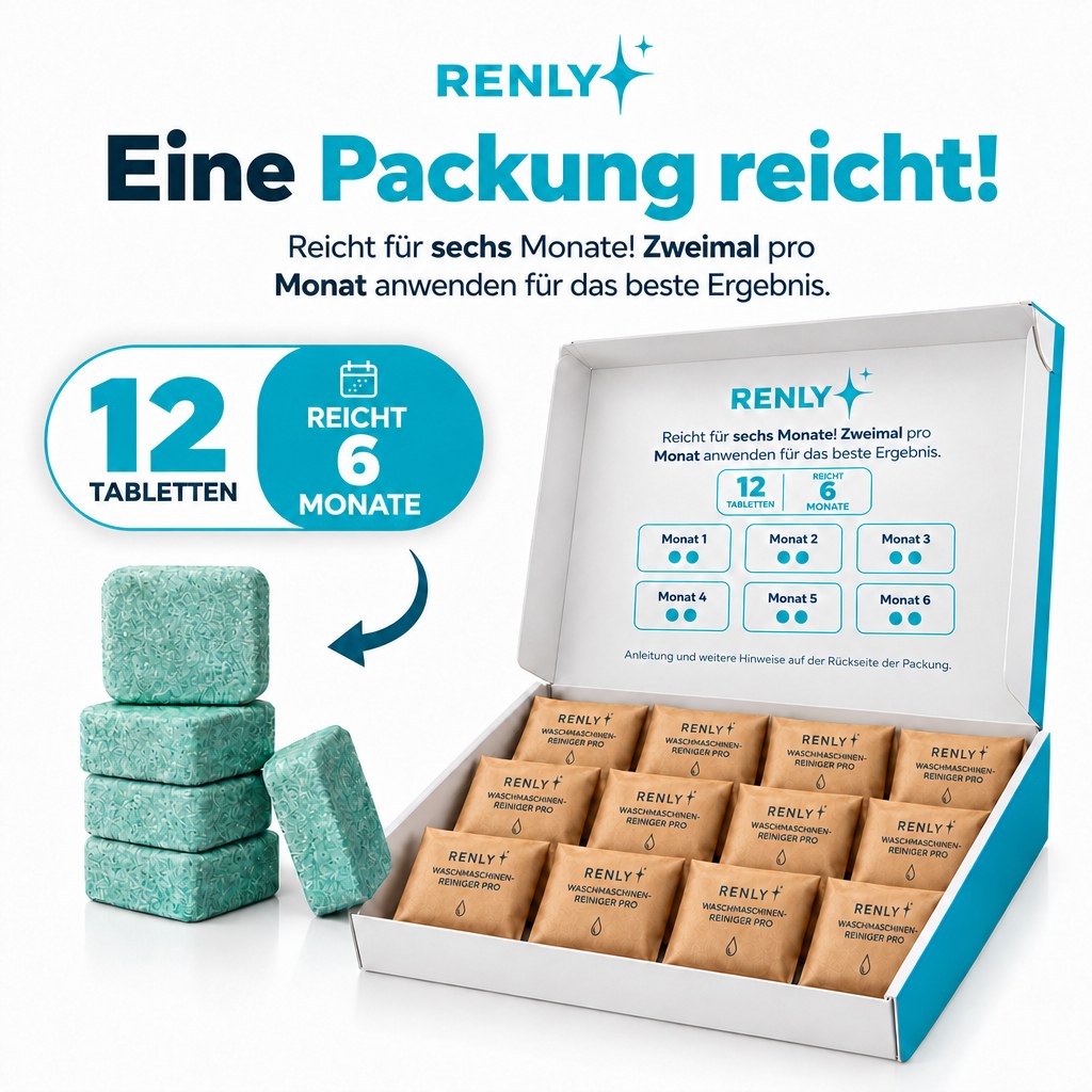 Renly Wasmachine-Reiniger – Pro 12 of Ultra 24 Tabletten